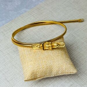 Vintage 1970’s to 80’s Accessocraft Gold Tone Flex Belt Stretchy 25 - 26”